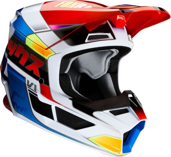 Casca MX Copii Albastru Rosu V1 Yorr MVRS ECE 2020