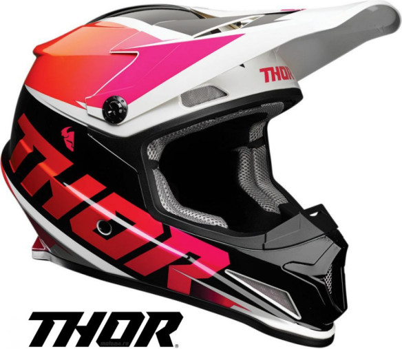 Casca MotoCross Sector Fader Multicolor Portocaliu