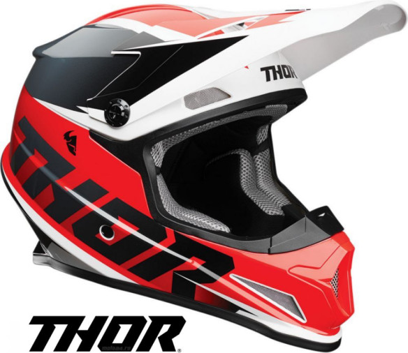 Casca MotoCross Sector Fader Multicolor Rosu