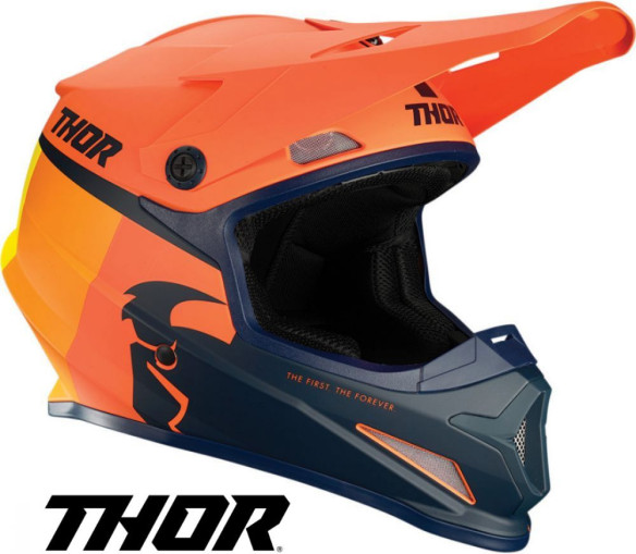 Casca MotoCross Sector Racer Multicolor Portocaliu