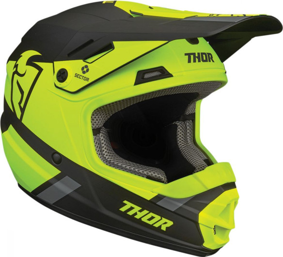Casca MX Copii Sector Split MIPS Negru Galben Fluorescent