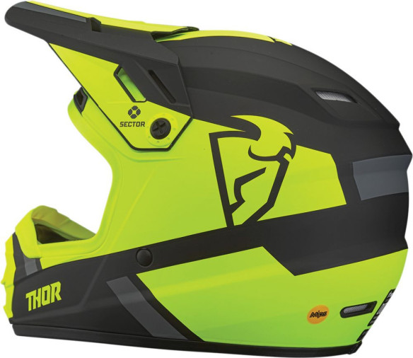 Casca MX Copii Sector Split MIPS Negru Galben Fluorescent