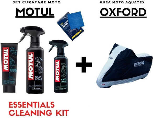 Essentials - Husa OXFORD Moto Ploaie Set Curatare MOTUL