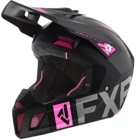 Casca Moto Enduro Clutch Evo Black Char Elec Pink