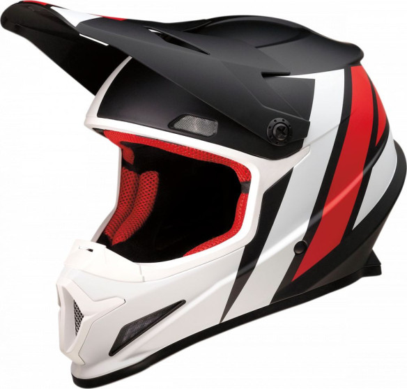 Casca MX Rise Evac Negru Rosu Alb