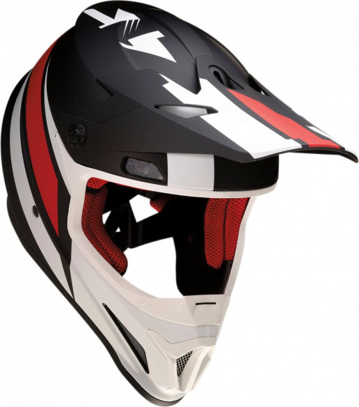 Casca MX Rise Evac Negru Rosu Alb