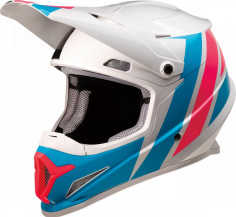 Casca MX Rise Evac Alb Roz Albastru