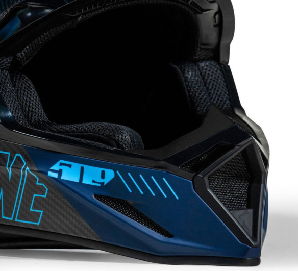 Casca Snowmobil Altitude 2.0 Carbon Fiber 3K ECE Hi Flow Cyan Navy