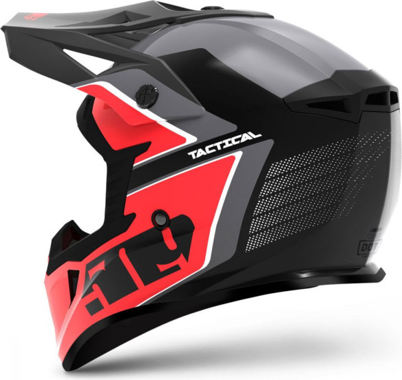 Casca Snowmobil Tactical Dark Ops Red