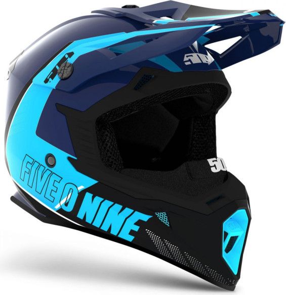 Casca Snowmobil Tactical Cyan Navy
