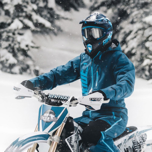 Casca Snowmobil Tactical Cyan Navy
