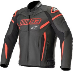 Geaca Moto Piele MM93 Twin Ring Negru Rosu