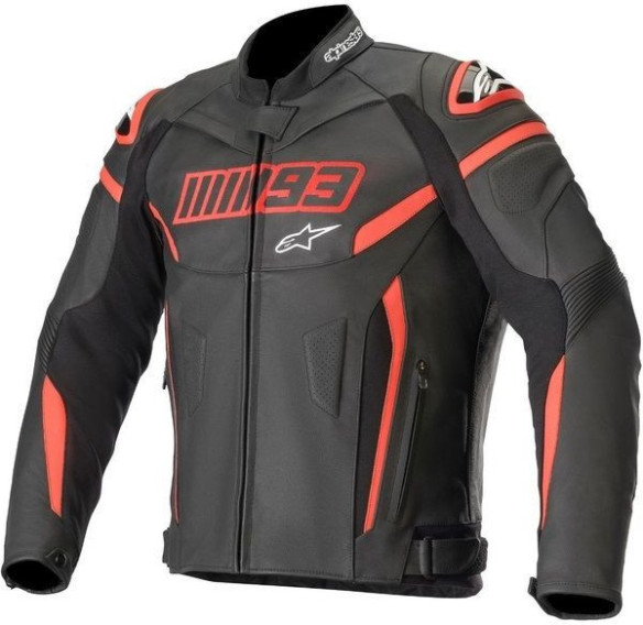 Geaca Moto Piele MM93 Twin Ring Negru Rosu