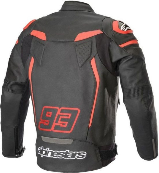 Geaca Moto Piele MM93 Twin Ring Negru Rosu