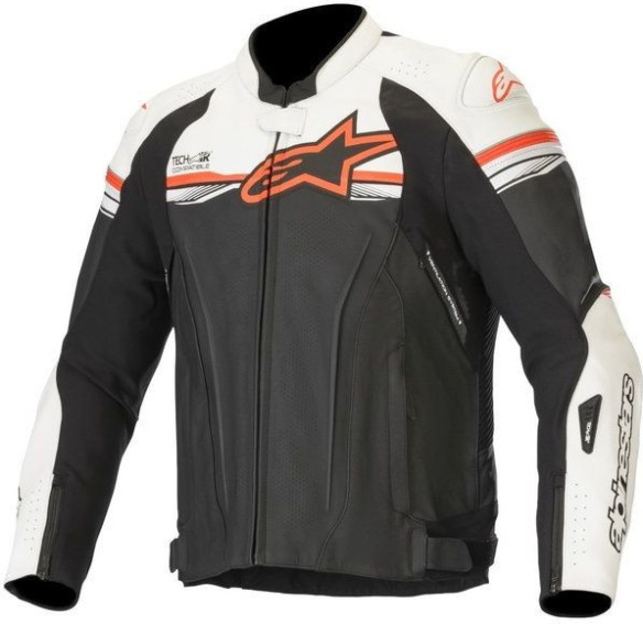 Geaca Moto Piele GP R V2 TECH-AIR Compatible White Black Red