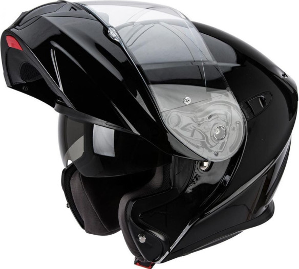 Casca Moto Flip-Up Exo 920 Solid Black Glossy