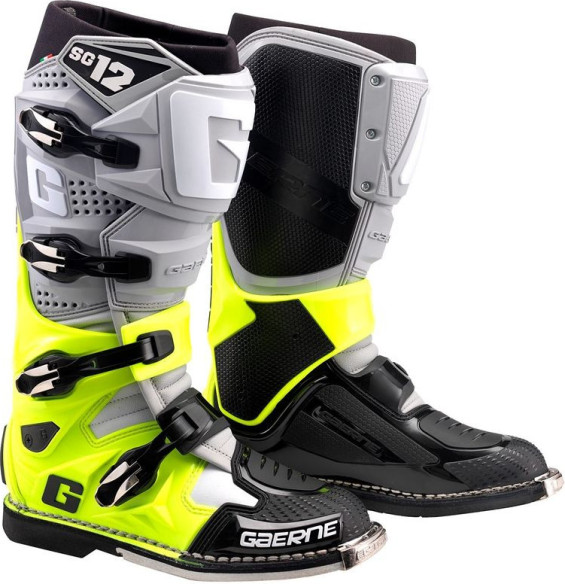 Cizme Moto MX SG12 Gray Yellow Black