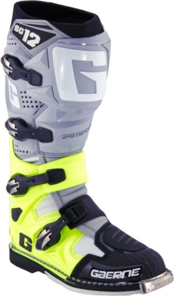 Cizme Moto MX SG12 Gray Yellow Black