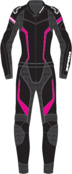 Combinezon Moto Piele Dama Laser Touring Negru Roz 2021