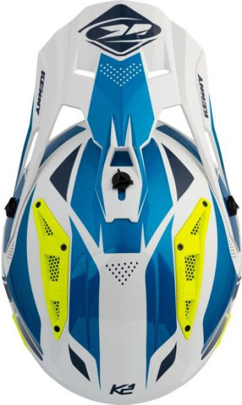 Casca Moto MX Titanium Blue White Neon Yellow 2021
