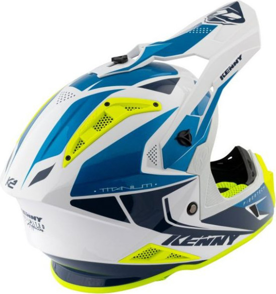 Casca Moto MX Titanium Blue White Neon Yellow 2021