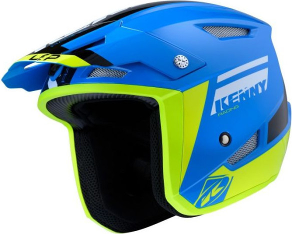 Casca Moto Jet Trial Up Blue Neon Yellow 2020