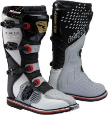 Cizme Moto MX Track Silver Black