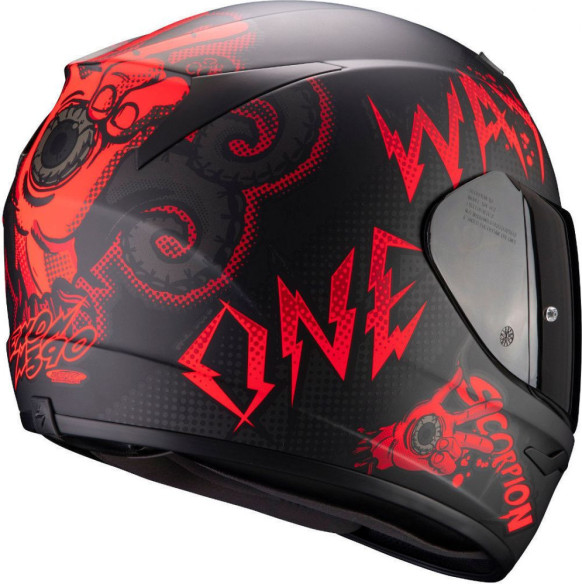Casca Moto Full-Face Exo 390 Oneway Matt Black Red