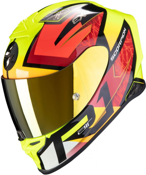 Casca Moto Full-Face Exo R1 Air Infini Black Red Neon Yellow