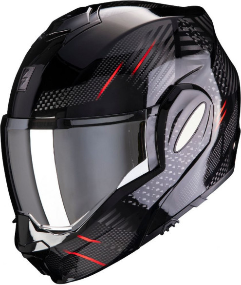 Casca Moto Modulara Flip-Back Exo-Tech Pulse Red