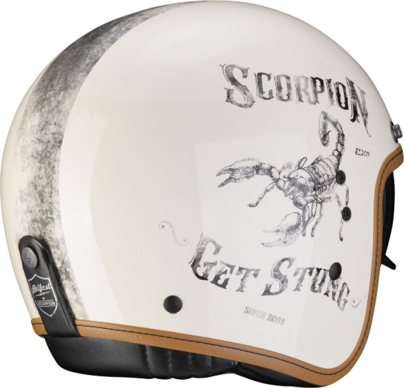 Casca Moto Open Face Jet Belfast Pique Cream Black 2021