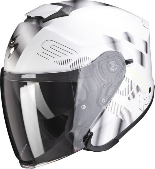 Casca Moto Open Face Jet Exo-S1 Gravity Pearl White Silver 2021