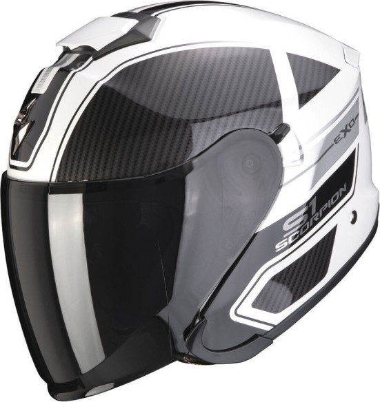 Casca Moto Open Face Jet Exo-S1 Cross-Ville White Black Silver 2021