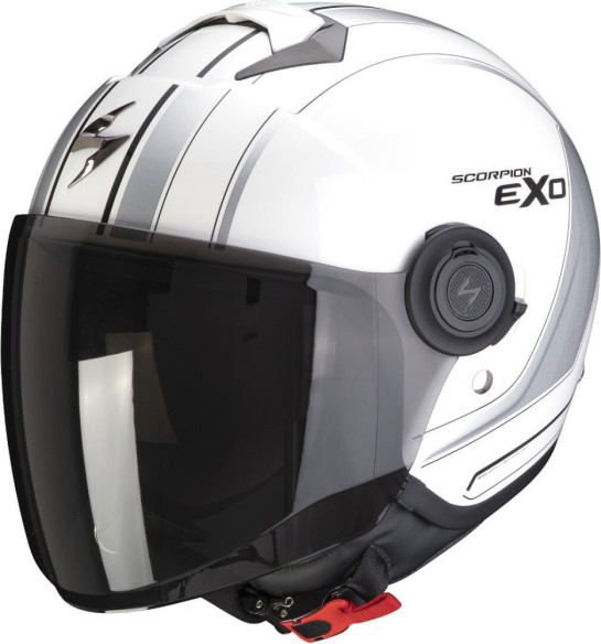Casca Moto Open Face Jet Exo-City Scoot White Silver 2021