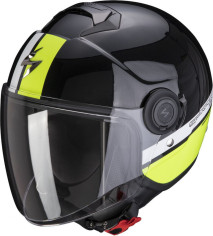 Casca Moto Open Face Jet Exo-City Strada Pearl Black White Neon Yellow