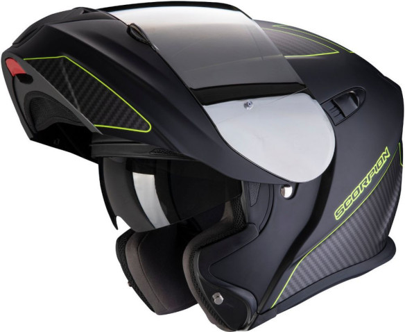Casca Moto Flip-up Exo 920 FLUX Black Matte Hi Viz Yellow