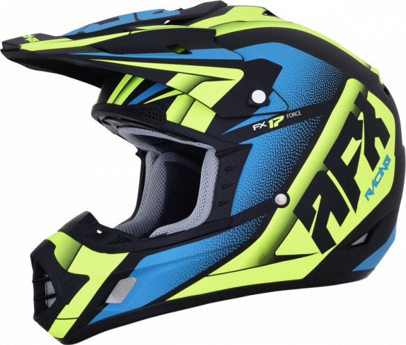 Casca Moto MX FX-17 Force Offroad Matte Black Green Blue 2021