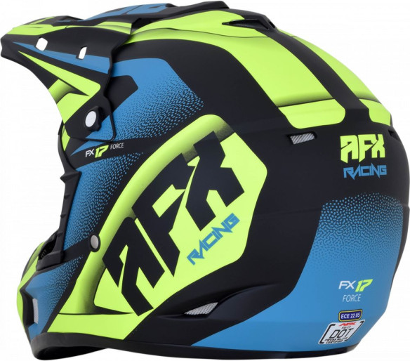 Casca Moto MX FX-17 Force Offroad Matte Black Green Blue 2021