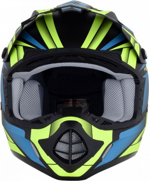 Casca Moto MX FX-17 Force Offroad Matte Black Green Blue 2021