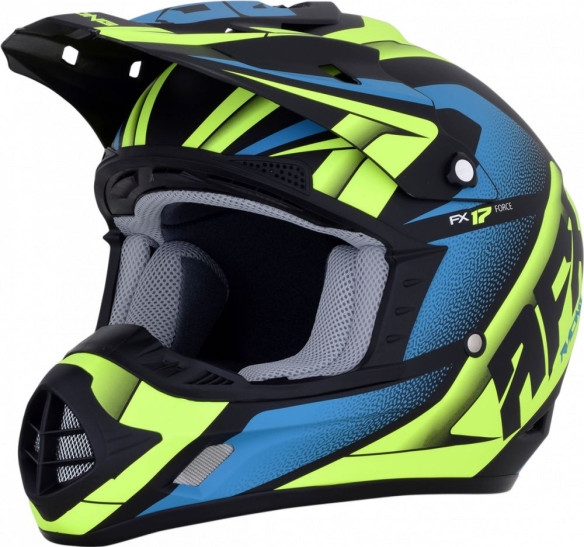 Casca Moto MX FX-17 Force Offroad Matte Black Green Blue 2021