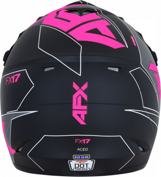 Casca Moto MX FX-17 Matte Black Pink 2021