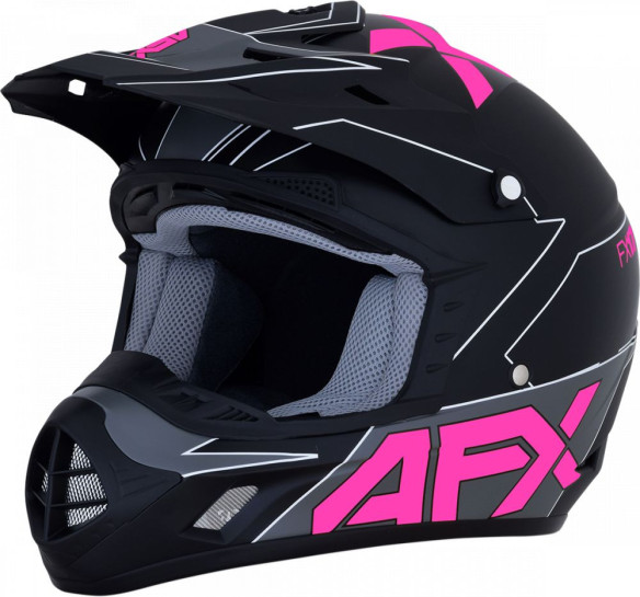 Casca Moto MX FX-17 Matte Black Pink 2021