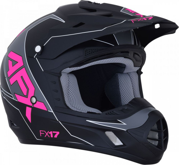 Casca Moto MX FX-17 Matte Black Pink 2021