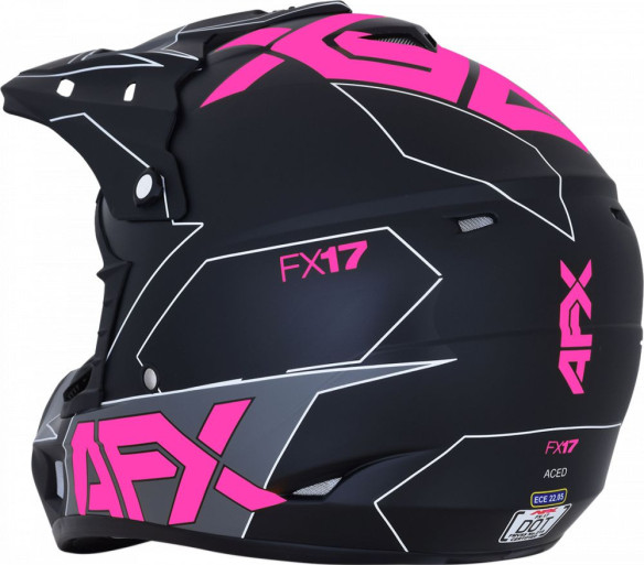 Casca Moto MX FX-17 Matte Black Pink 2021
