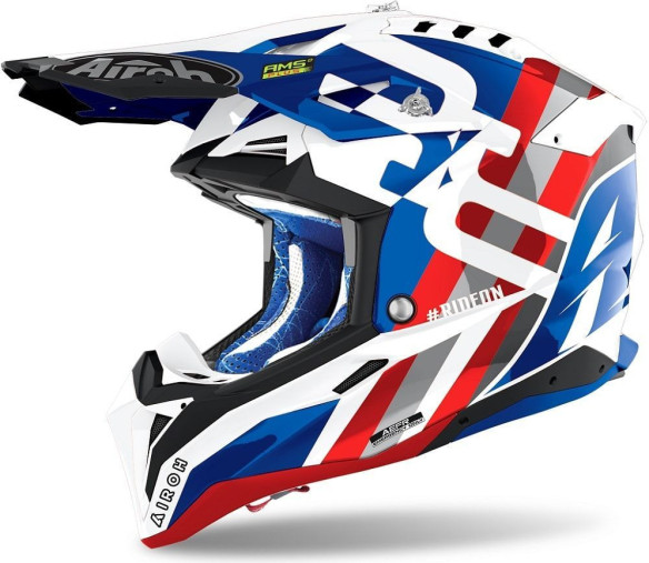 Casca Moto Enduro AVIATOR 3 RAINBOW BLUE RED GLOSS