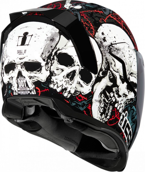 Casca Moto Full-Face Airflite Skull Black White