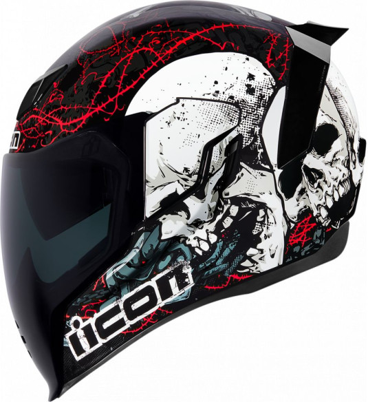 Casca Moto Full-Face Airflite Skull Black White