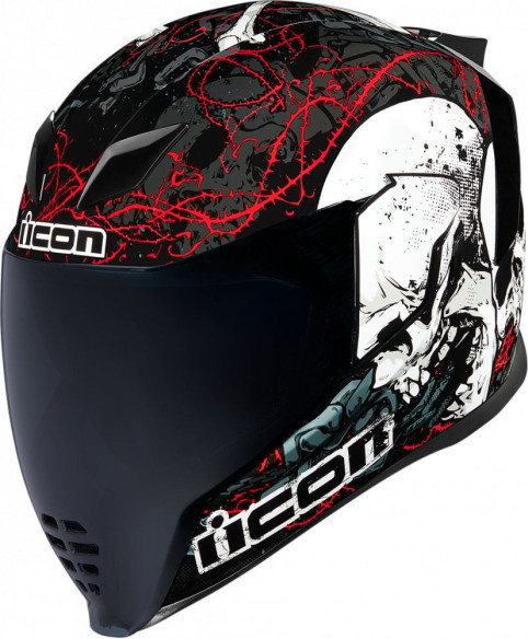 Casca Moto Full-Face Airflite Skull Black White