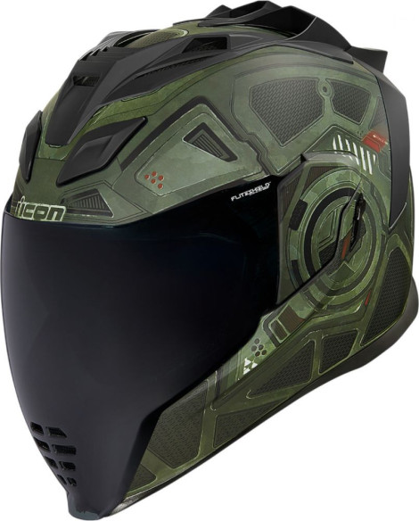 Casca Moto Full-Face Airflite Blckchain Green