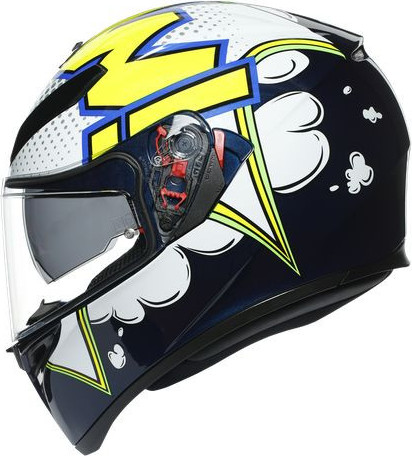 Casca Moto Full-Face K3 Sv E2205 Multi Mplk Bubble Blue Wh Yellow Fluo